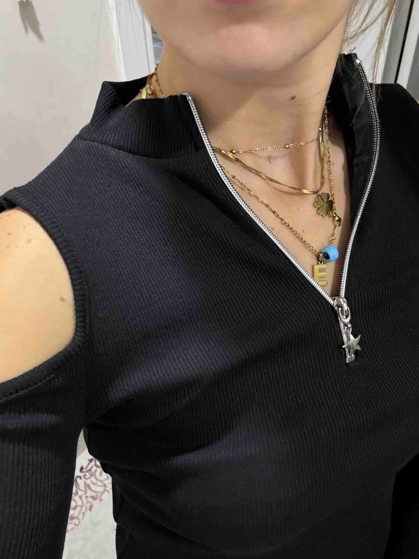 Women's Black Elastic Off-Shoulder Blouse - Elegant and Stylish Fashion -